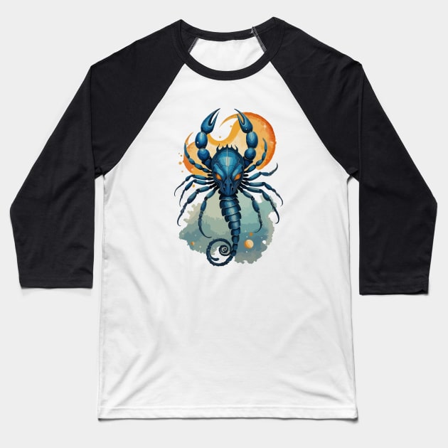 Zodiac Scorpio Baseball T-Shirt by CatCoconut-Art